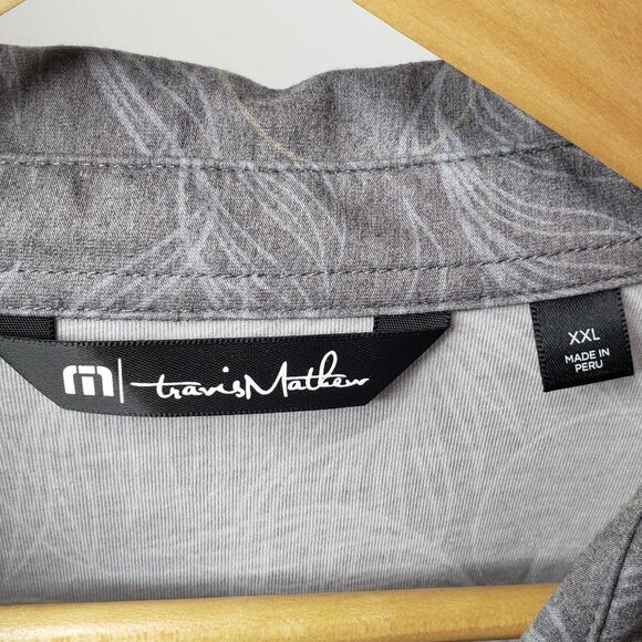 Travis Mathew Performance Polo Men's Palm Print Pima Cotton Blend Golf XXL - Picture 7 of 7